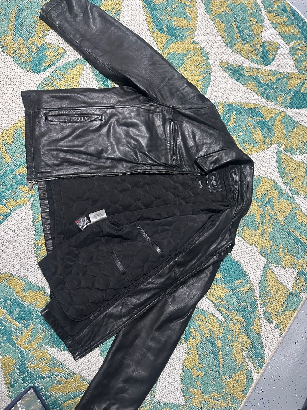 Wilsons Leather Black Quilted-Liner Bomber Jacket